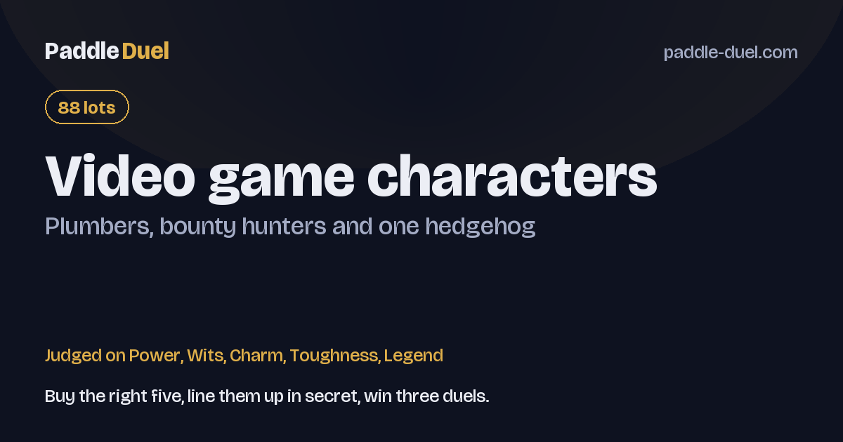 Video game characters on Paddle Duel