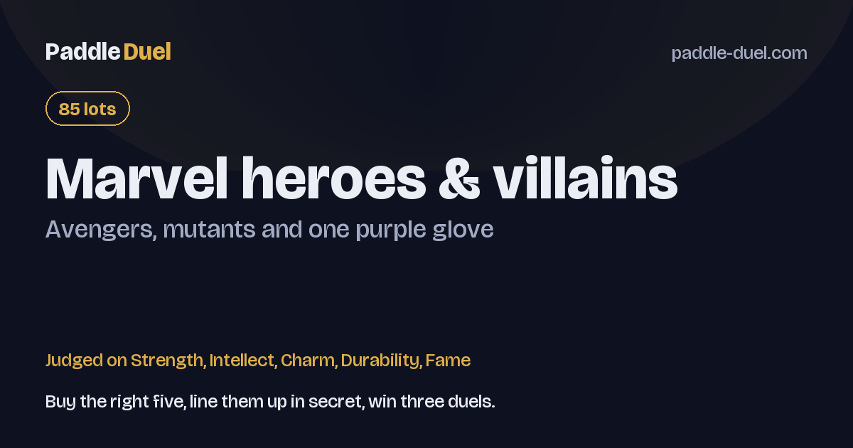 Marvel heroes & villains on Paddle Duel