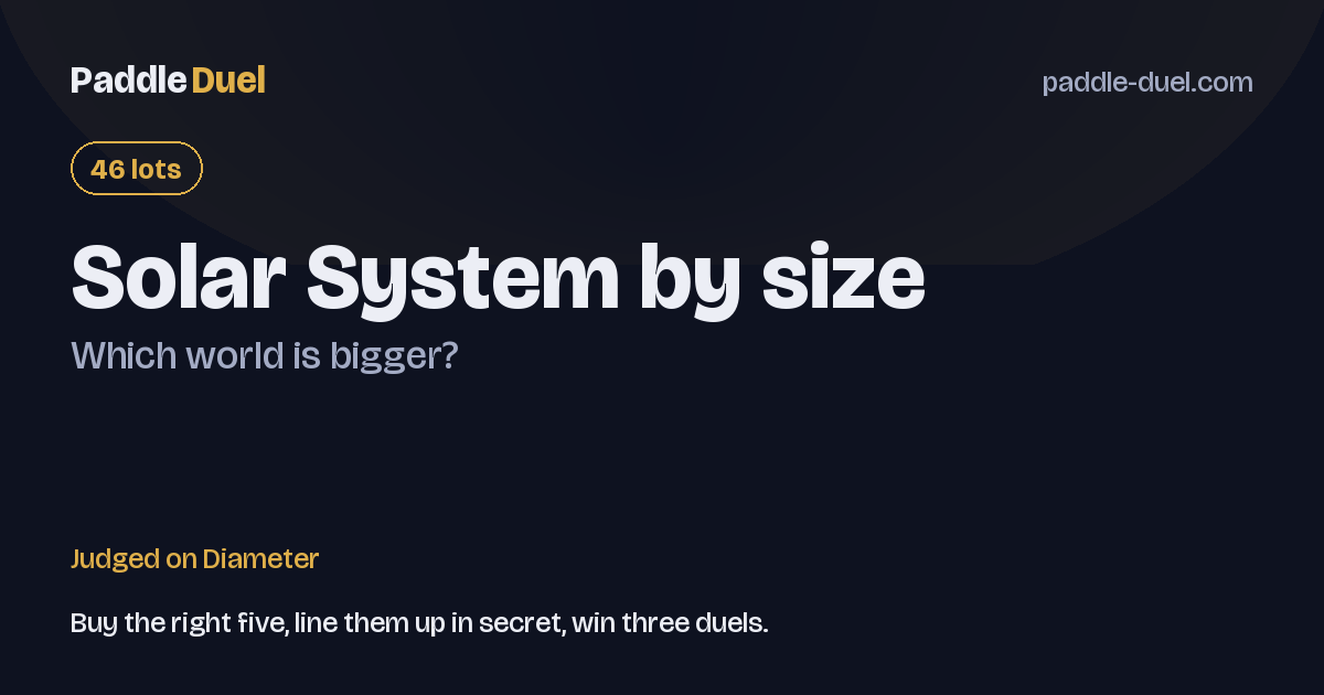 Solar System by size on Paddle Duel
